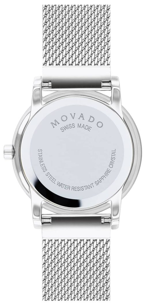 Movado Museum Classic White MOP Dial Silver Mesh Bracelet Watch, 28mm - Image 3