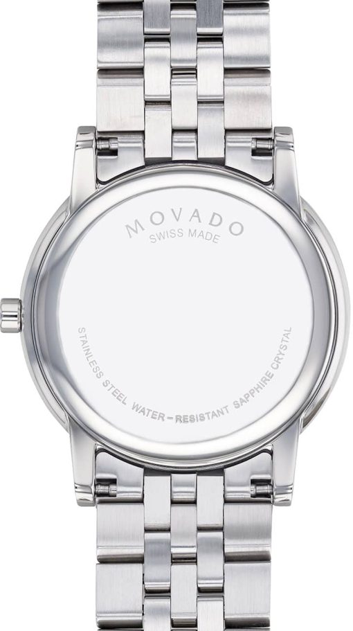 Movado Museum Classic Black Diamond Dial Stainless Steel Watch, 40mm - Image 3