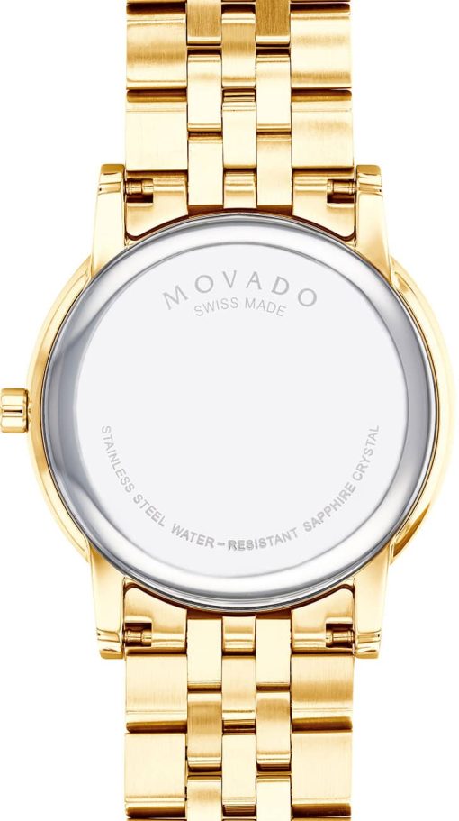 Movado Museum Classic Black Dial Yellow Gold PVD Stainless Steel Watch, 40mm - Image 3