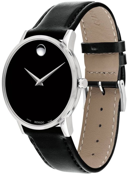Movado Museum Classic Black Dial Leather Watch, 40mm - Image 2