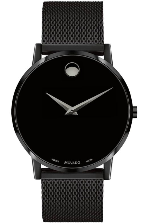 Movado Museum Classic Black-Toned Dial PVD Stainless Steel Mesh Watch, 40mm