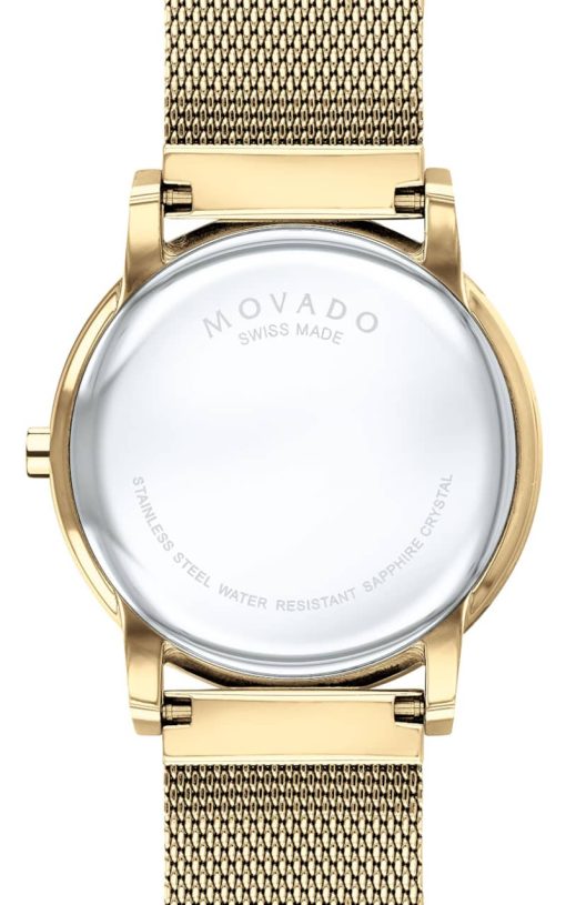 Movado Museum Classic Black Dial Yellow Gold Stainless Steel Mesh Watch, 40mm - Image 3