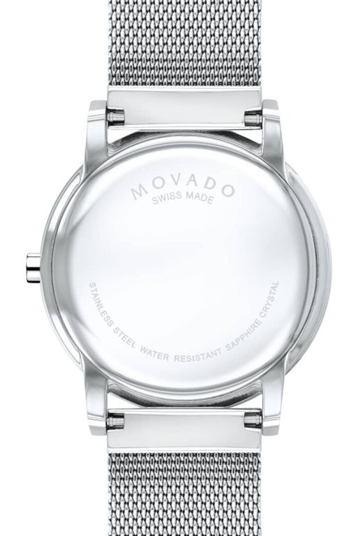 Movado Museum Classic Black Diamond Dial Stainless Steel Mesh Watch, 40mm - Image 3