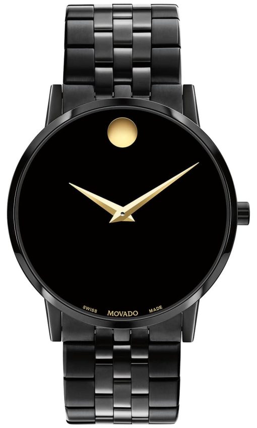 Movado Museum Classic Black Dial & PVD SS Link Bracelet Watch, 40mm
