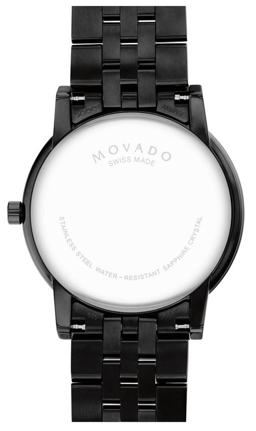 Movado Museum Classic Black Dial & PVD SS Link Bracelet Watch, 40mm - Image 3