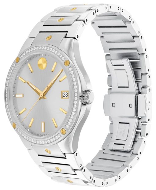 Movado SE Silver-Tone Metallic Dial Two-Tone PVD SS Link Bracelet Watch, 41mm - Image 2