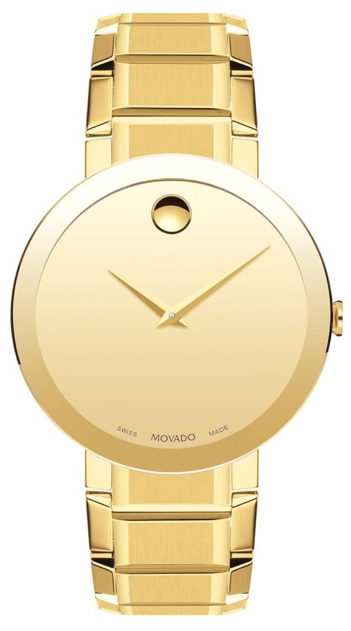 Movado Sapphire Yellow Gold-Tone Mirror Dial & PVD SS Link Bracelet Watch, 39mm