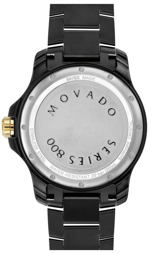 Movado Series 800 Black Dial & PVD Stainless Steel Bracelet Watch, 40mm - Image 3