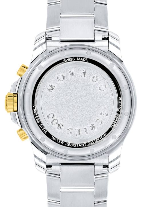 Movado Series 800 Black Dial Two-Toned PVD Stainless Steel Bracelet Watch, 42mm - Image 3