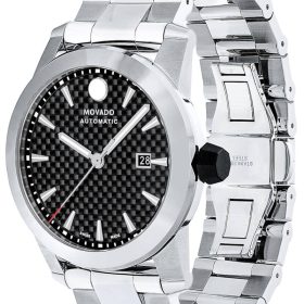 Movado Vizio Automatic Black Carbon Fiber Dial Stainless Steel Watch, 44mm - Image 3