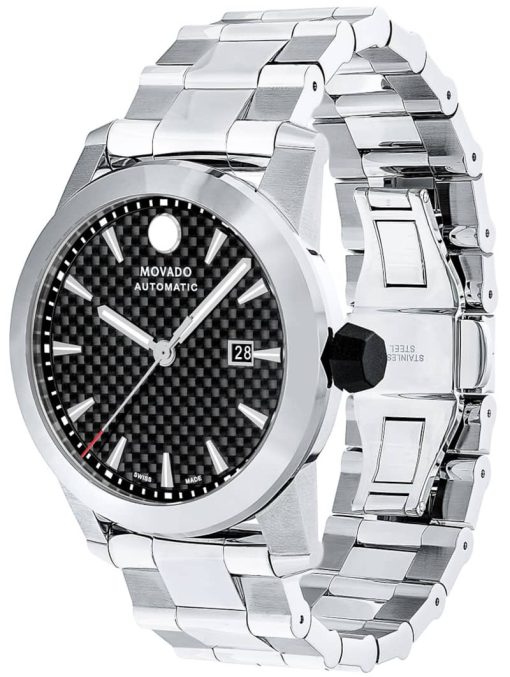 Movado Vizio Automatic Black Carbon Fiber Dial Stainless Steel Watch, 44mm - Image 3