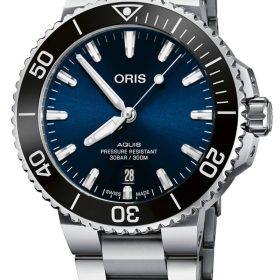 Oris Aquis Date Blue Gradient Dial Stainless Steel Watch, 41.50mm