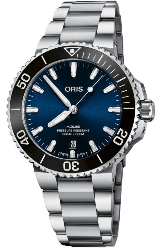 Oris Aquis Date Blue Gradient Dial Stainless Steel Watch, 41.50mm