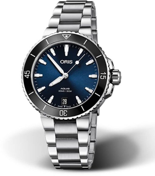 Oris Aquis Date Blue Dial Watch, Stainless Steel Bracelet, 36.50mm