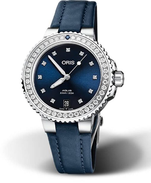 Oris Aquis Date Diamonds, Blue Dial Watch, 36.50mm