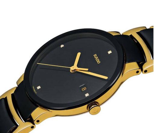 Rado Centrix Diamonds Quartz Black Dial Two-Tone Ceramic Watch, 38mm - Image 2