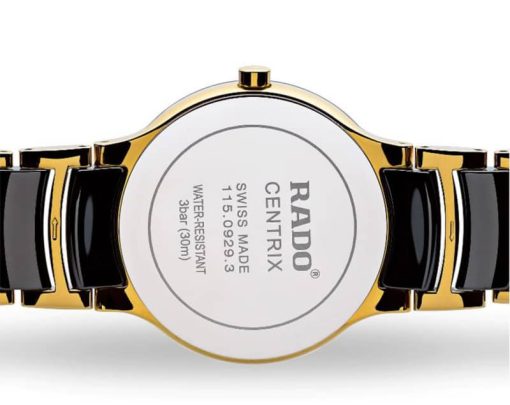 Rado Centrix Diamonds Quartz Black Dial Two-Tone Ceramic Watch, 38mm - Image 3