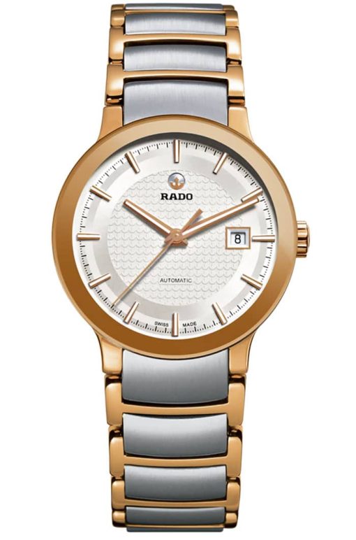 Rado Centrix Automatic White Dial Two-Tone Watch, 28mm