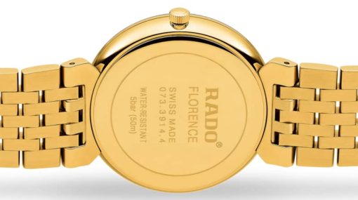 Rado Florence Classic Diamonds Black Dial Gold PVD Bracelet Watch, 38mm - Image 3