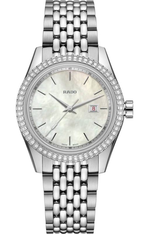 Rado HyperChrome Classic Diamonds Mother-Of-Pearl Dial Silver-Tone Watch, 35mm