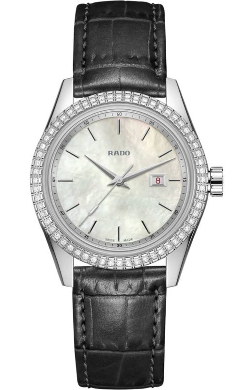 Rado HyperChrome Classic Diamonds Mother-Of-Pearl Dial Silver-Tone Watch, 35mm - Image 3