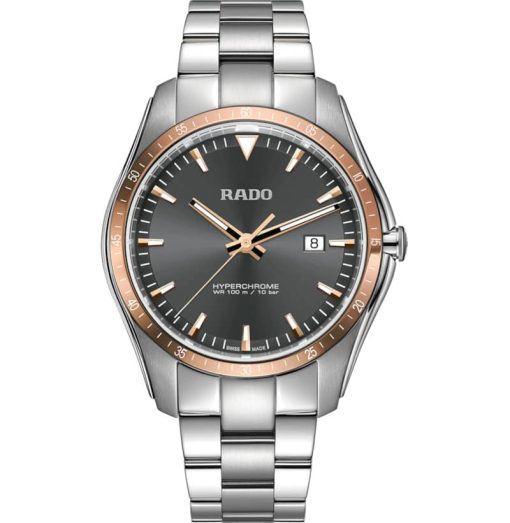 Rado HyperChrome Grey Dial Stainless Steel Watch, 45mm