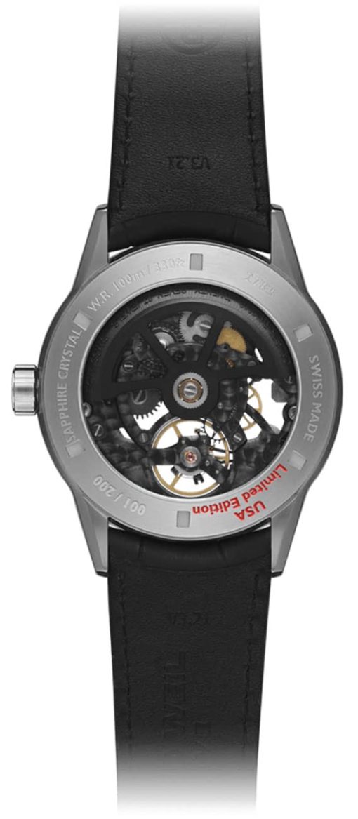 Raymond Weil Freelancer USA Limited Edition Automatic Skeleton Dial Black Leather Watch, 42.5mm - Image 3