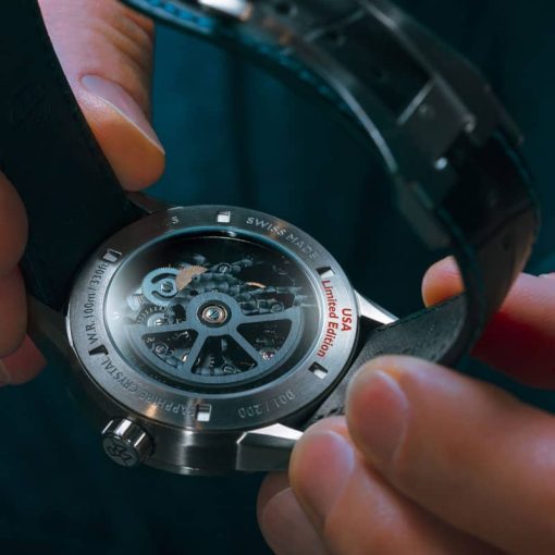 Raymond Weil Freelancer USA Limited Edition Automatic Skeleton Dial Black Leather Watch, 42.5mm - Image 5
