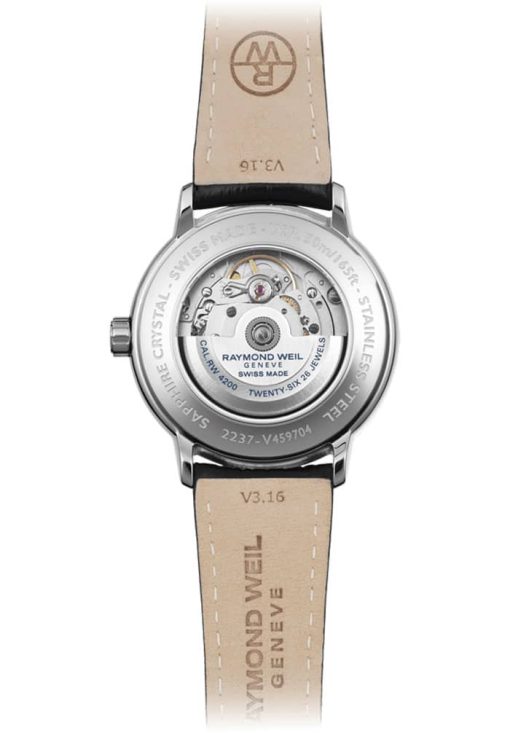 Raymond Weil Maestro Automatic Silver Dial Black Leather Watch, 40mm - Image 3