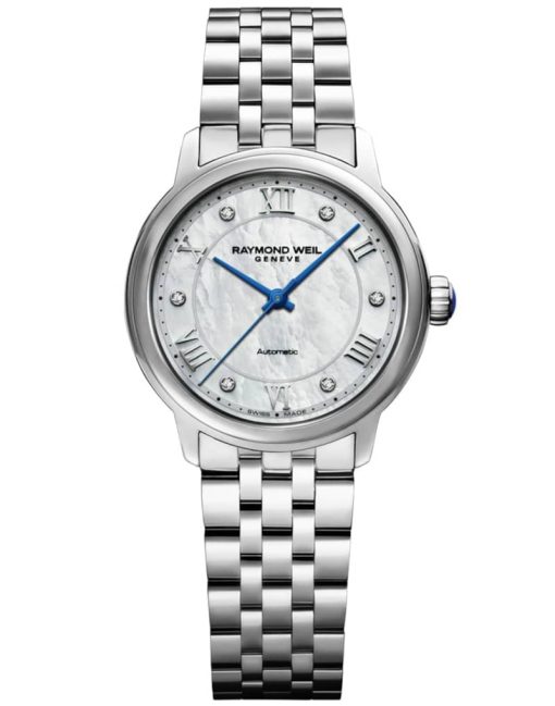 Raymond Weil Maestro Automatic White MOP w/ Diamonds Dial Stainless Steel Bracelet Watch, 31mm