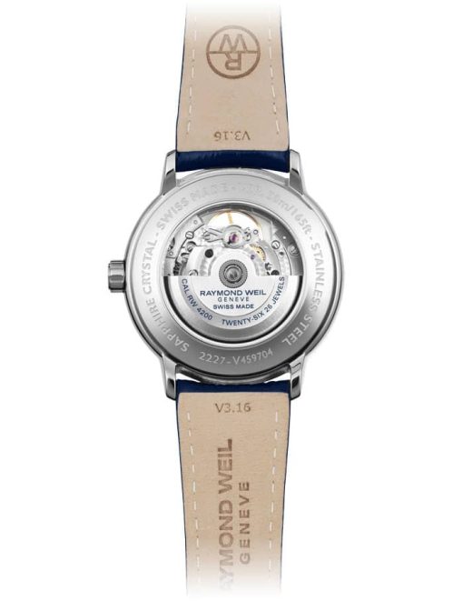 Raymond Weil Maestro Automatic Salmon Pink Dial Blue Leather Strap Watch, 40mm - Image 3