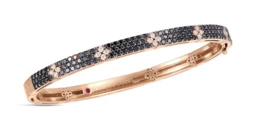 Roberto Coin 18K Rose Gold Black And White Diamond Love In Verona Bangle