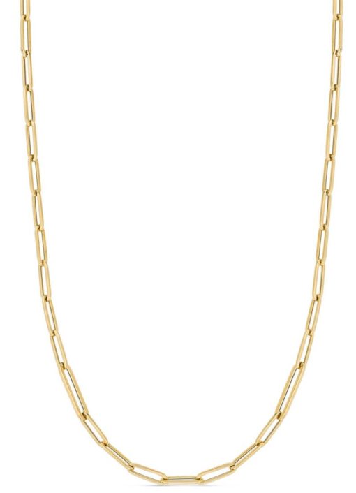 Roberto Coin 18K Yellow Gold Designer Gold 34" Paperclip Link Chain Necklace