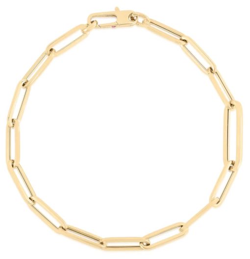 Roberto Coin 18K Yellow Gold Designer Gold 8" Paperclip Link Chain Bracelet