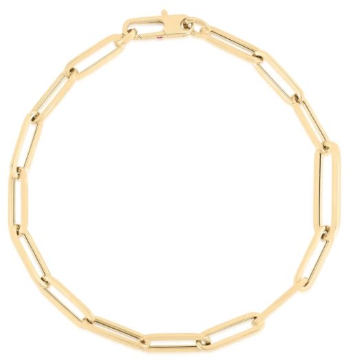 Roberto Coin 18K Yellow Gold Designer Gold 7" Paperclip Link Chain Bracelet