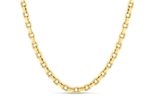Roberto Coin 18K Yellow Gold 22 Inch Square Link Chain Necklace