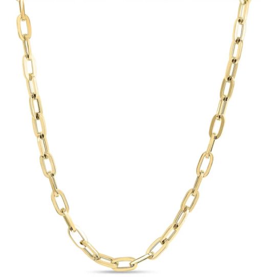 Roberto Coin 18K Yellow Gold Designer Gold Heavy Gauge Paperclip Link Chain