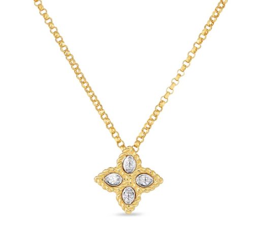 Roberto Coin 18K Yellow Gold Princess Small Pendant With Diamonds