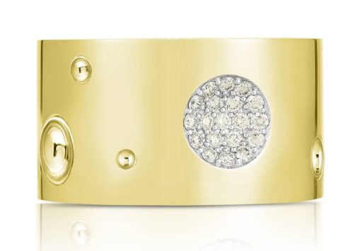 Roberto Coin 18KT Gold & Diamond Pois Moi Luna Wide Ring