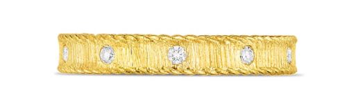 Roberto Coin 18K Yellow Gold Princess Band Ring With Diamonds