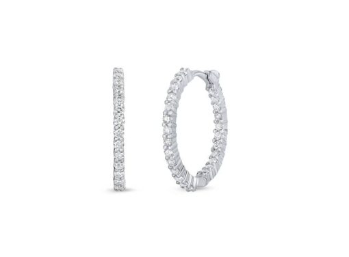 Roberto Coin 18KT Gold XS Inside Outside Diamond Hoop Earrings