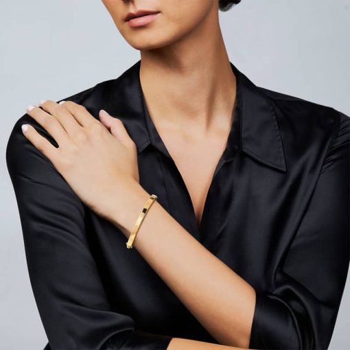 Roberto Coin 18K Yellow Gold Love In Verona Narrow Width Bangle - Image 2
