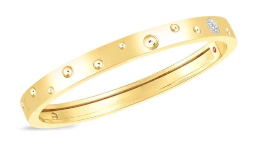 Roberto Coin 18KT Gold And Diamond Pois Moi Luna Thin Bangle