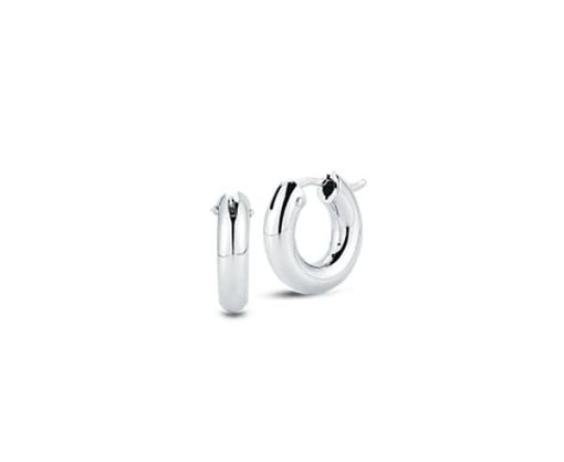 Roberto Coin 18K White Gold Small Round Hoop Earrings