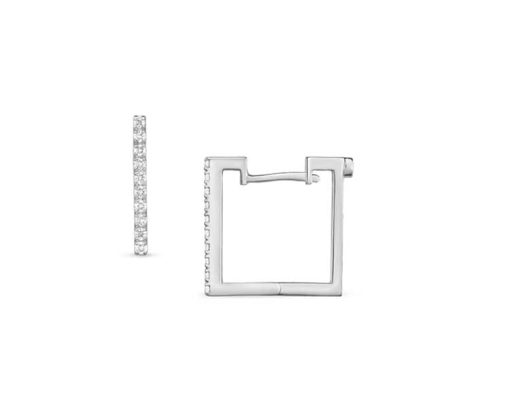 Roberto Coin 18K White Gold Diamond Square Earrings