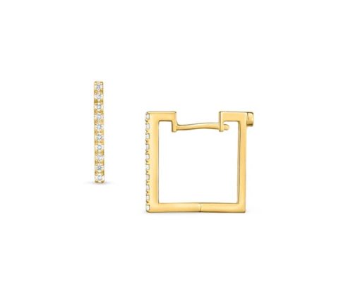 Roberto Coin 18K Yellow Gold Diamond Square Earrings