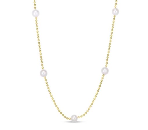 Roberto Coin 18K Yellow Gold & Pearl Bead Station Necklace On Bead Chain