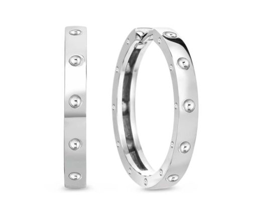 Roberto Coin 18KT White Gold Symphony Pois Moi Hoop Earrings