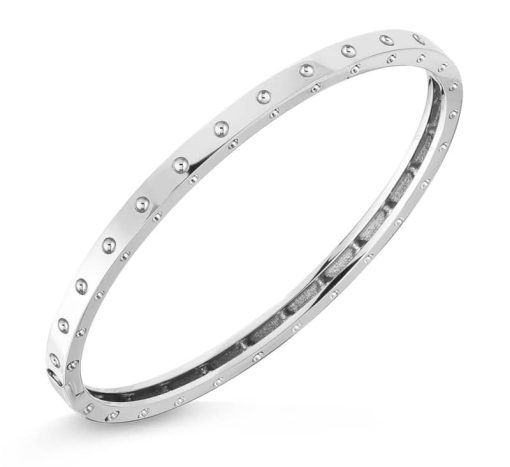 Roberto Coin 18KT White Gold Symphony Pois Moi Oval Bangle