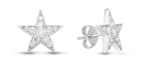 Roberto Coin 18K White Gold Tiny Treasures Diamond Star Earrings